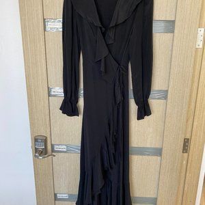 Dark Blue silk wrap dress